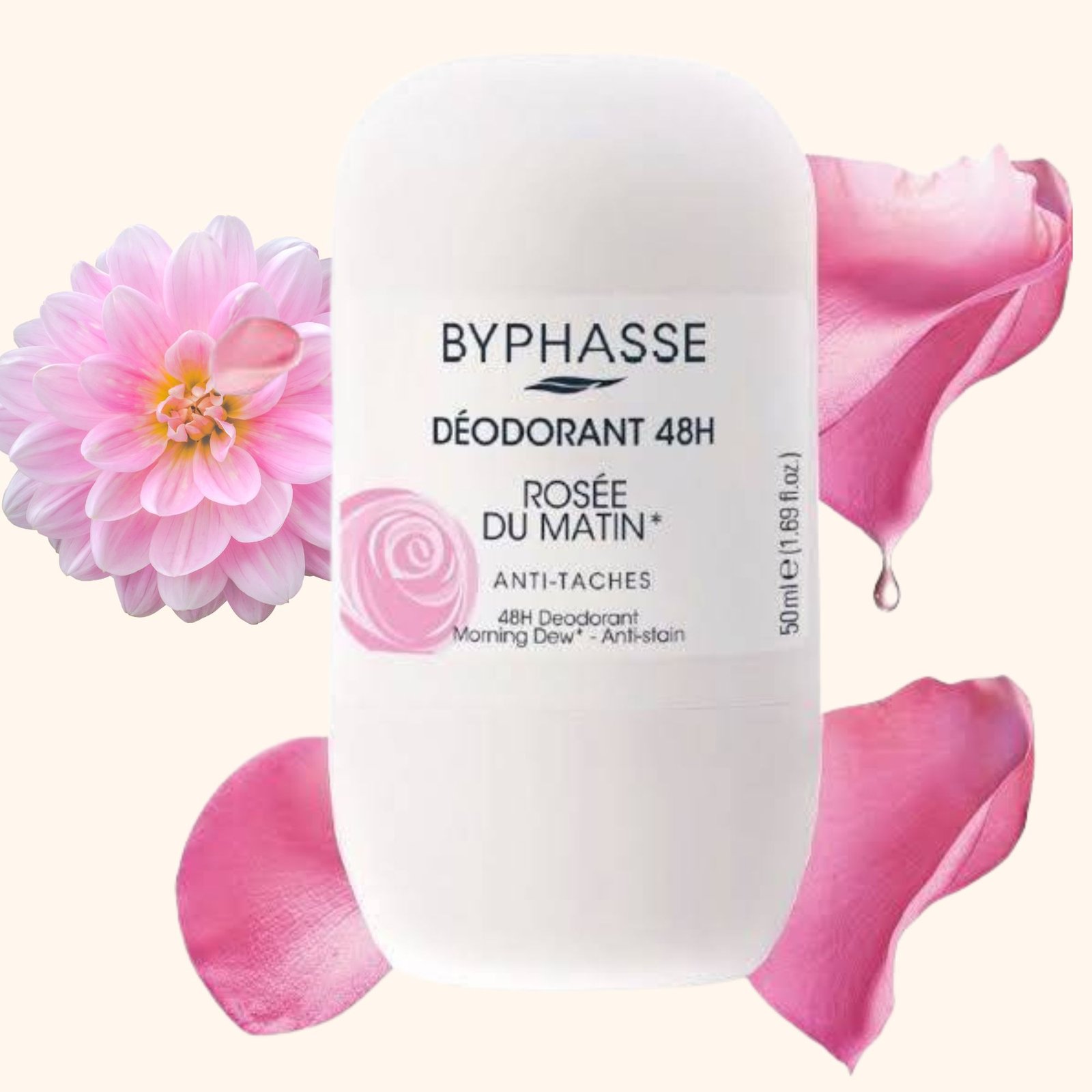 BYPHASSE 48H Rose Roll-On Deodorant 50ml